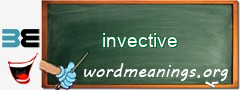 WordMeaning blackboard for invective